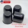 Tainnipi 4x 3.25" Black Steel Push Thru Center Caps Fits