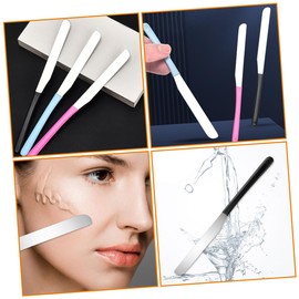 FOMIYES Stainless Steel Makeup Spatula Foundation Mixing Tool for Cosmetics Long Handle Makeup Mixing Spatula Smooth Surface