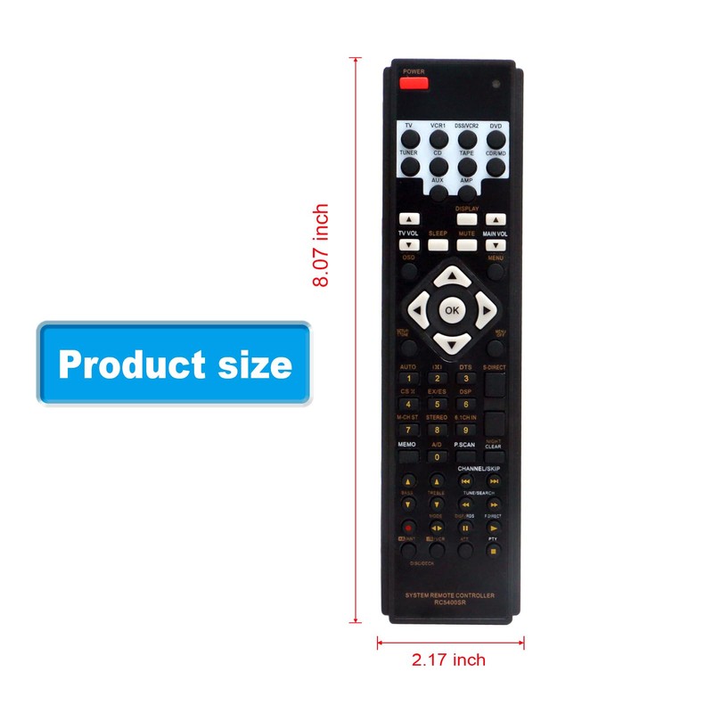 RC5400SR Replacement Remote Control Compatible with Marantz SR5400 PS5400 SR4400