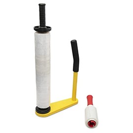 Birdtown Traders Stretch Film Wrap Dispenser - Pallet Wrapping Tool for Packing, Shipping, Warehouse, Logistics - Holds 17" and 19" Rolls - with Hand Wrapping Tool