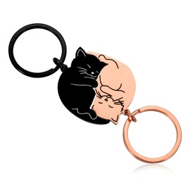 Couple Gifts Cute Keychain for Boyfriend Girlfriend Christmas Valentine's Day Gift for Him Her Best Friend Matching Couple Stuff for Wife Husband Cat Lover Fiancée Anniversary Birthday Wedding Gifts