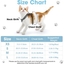 Cat Harness with Lead, Soft Harness for Cats, Chest Harness, Cat Harness, Escape Proof, Adjustable Cat Vest (Blue, XS)