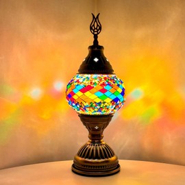 JORSCD DIY Turkish Mosaic Table Lamp kit,Stained Glass Lamp kit for Starter-an Easy Mosaic Art Kit for Making Your own lamp to Decorate Living Room and Bedroom