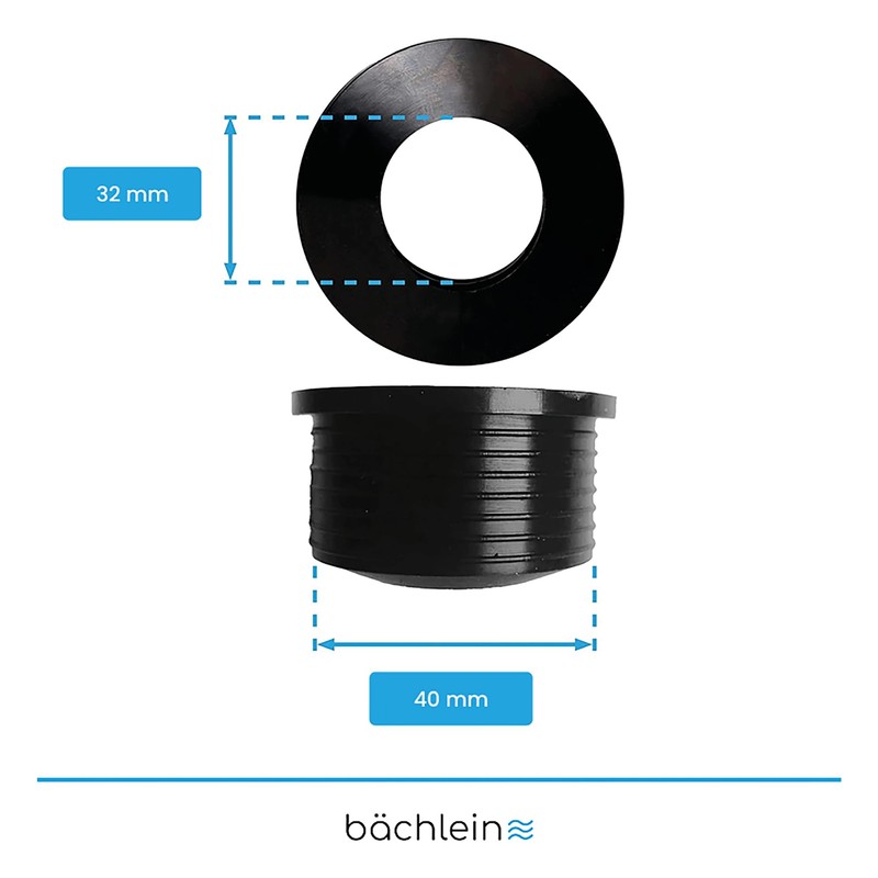 Bächlein Universal Rubber Sleeve Siphon for Drain Pipe Diameter 40