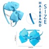 Ecuupas Bow Headband for Women Girls Blue Bows Hairband Fashion