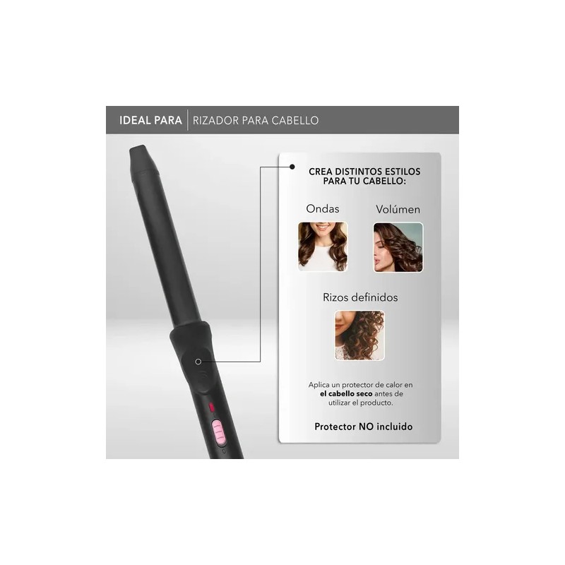 Rca Rizador De Cabello Rc-p9n Con Barril De Cerámica Negro