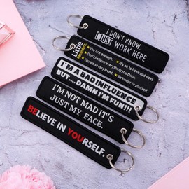 beemorita Cool Quote Keychain Key Tag for Motorcycle Car Scooter Backpack Funny Fun Key Chain Ring Women Men Jet Tag Keychain