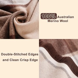 YOUR MOON Pure Wool Blanket, King Size, 100% Australian Natural Wool, Washable, Hypoallergenic - Non-Itchy (Coffee, 90 * 108)