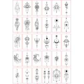 Tatoll Tattoo Sticker Henna Tattoo 5.7cm X 9.7cm 30pcs Set (Cool [J])
