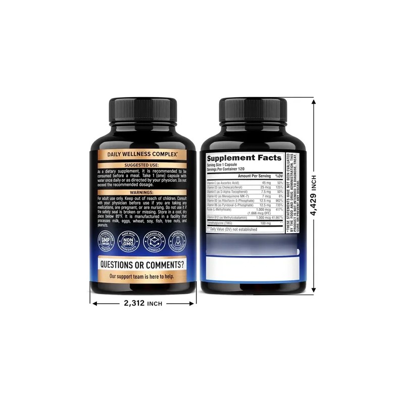 Nutra Harmony Complejo De Vitamina B Metilado 120 Capsulas