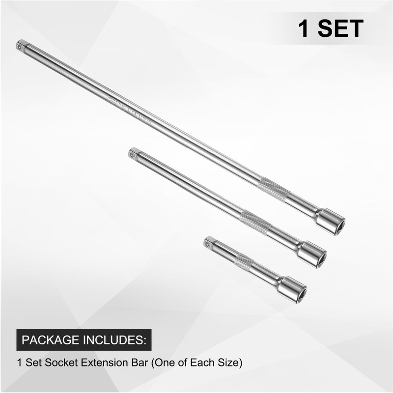 uxcell 1/4" Drive Impact Extension Bar 3" 6" 10" Chrome