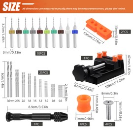 Tanstic 37Pcs Hand Drill Set, Pin Vise Hand Drill with Miniature Drill Mini Twist Drill Bits, Drill Press Vise for Resin DIY Jewelry Making Miniature Crafts