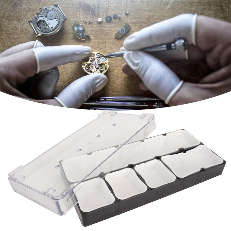 Waterproofs Watch Parts Storage Box with 5 Compartments Shockproof Organizer