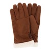Isotoner Ladies Microfiber Winter Gloves with Button Detail, S/M, Cognac,