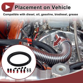 HEROFFIX AN4 Fuel Line Kit 10ft Vacuum Hose Automotive Fuel Hose with Adapter Pipe Clamp 1 Set