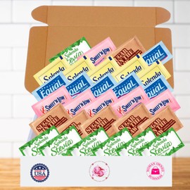 Happy Little Heart Zero Calorie Sweetener & Raw Sugar Packets Variety - 350-Pack Assortment for Home, Office, Coffee, and Gifts