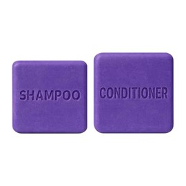 Purple Toning Shampoo and Conditioner Bar Set, 2 Pcs Handmade Natural Shampoo & Conditioner Bar for Blonde Grey and Color Treated Hair Brass Neutralizing Toning and Repairing