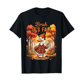 Bruh Its Fall Season Pumpkin Spice Latte Autumn Leaves T-Shirt