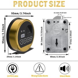 WAHLINPARTS Fingerprint Gun Safe Replacement Lock Right Hand Swing Bolt Lock 2 Override Keys