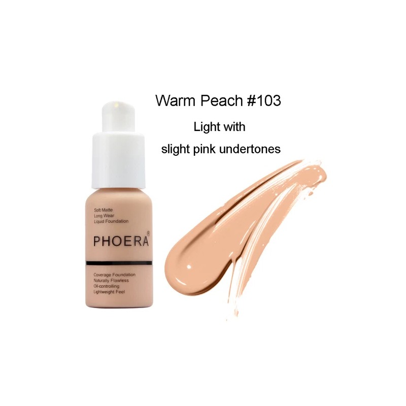 PHOERA® Soft Matte Full Coverage Liquid Foundation Concealer Longlasting Makeup