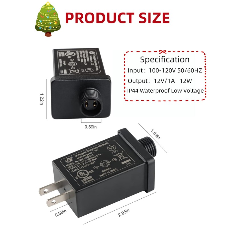 2PCS Replacement Yard Inflatable Adapter 12V Class 2 Power Supply