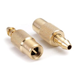Set of 2 Car Valve Air Chuck, Tyre Inflator Valve Plug Replacement, 6.5 mm Brass Lever Connector Tyre Inflator Nipple