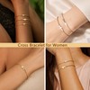 Dochais Cross Bracelet Women's - 14K Gold Plated Bracelets Waterproof