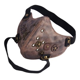 GelConnie Steampunk Leather Mask Paintball Motorcycle Biker Half Face Cosplay Mask Wind Protective Anti-Dust Outdoor Sports Masks for Cosplay Party Props