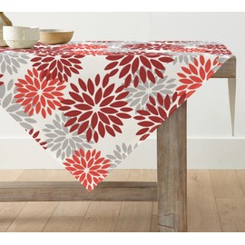 Artoid Mode Flowers Red Dahlia Summer Table Linen, Seasonal Kitchen Table Decoration, Indoor, Holiday, Party Decor, 85 x 85 cm