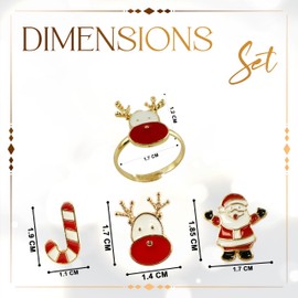 HOVUK 10PCs Christmas Santa Jewelry Set for Girls, Xmas Girls Earrings Party Supplies for Adults, Christmas Party Favors Stocking Stuffers Gifts