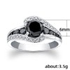S925 Sterling Silver Black Onyx Engagement Ring Black Ladies Ring