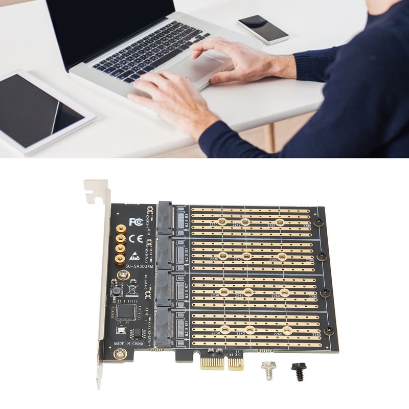 SATA NGFF to PCIe Adapter 4 Disk Position 10Gbps AHCI