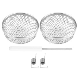 Yctze 2pcs Stainless Steel Vent Bug Furnace Screen Cover for Camper Trailer RV with Spring Fasteners 4.5” rv furnace screen bug screen for rv trailer agusaoust for furnace rv vent screen accessory for