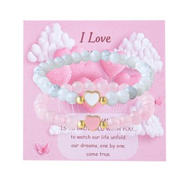 I Love You Gifts for Her Him Girlfriend Lesbian Beaded Bracelet Matching Anniversary Birthday Gifts for Couples Retirement Gift for Spouse Soulmate Bracelet for Women Engagement Wedding Gift for Wife