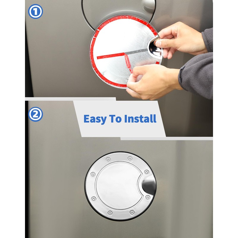 DSWSQ Chrome Fuel Filler Gas Door Cover Fit for 2007-2013