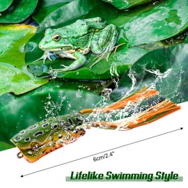 Goture Frog Lures Popper Type 10-piece Lure Set Soft Lures Frog Lures Frog Snakehead Frog Fishing Bait Artificial Lures Bass Fishing Saltwater Freshwater Fishing