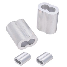 PATIKIL 1/2"/ 12mm Aluminum Crimping Loop Sleeves, 2Pcs Cable Crimp Ferrules Wire Rope Sleeves Loops for Rigging Railing, Silver Tone