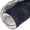 Black Faux Leather Quilted Fabric Double Diamond White Stitch Fluted