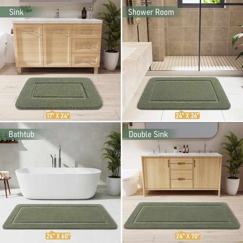 LOCHAS Bathroom Runner Rug, 24" x 60" Long Bath Rug,
