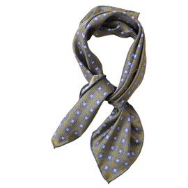 Prettystern Unisex Hand-Rolled Silk Neckerchief Silk Neckerchief for Men and Women, 39 Green Blue