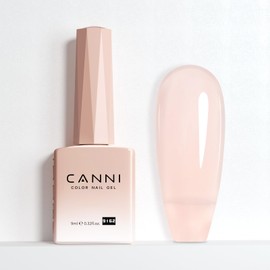 CANNI Sheer Jelly Pink Gel Nail Polish, 1Pcs Jelly Nude Pink Gel Polish Sheer Clear Light Pink Gel Polish Translucent Color Nail Polish Gel Soak Off U V Gel Nail French Nail Manicure Salon DIY