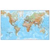 Maps International Huge Physical World Wall Map - Laminated -