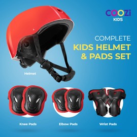 Niftii Glossy Helmet and Pad Set for Kids | Adjustable Protective Gear with Knee, Elbow & Wrist Pads | Safety Set for Cycling, Skateboarding, and Scooting | For Boys & Girls Ages 3-15