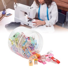 Clips para acolchar, 50 piezas de mezcla de colores brillantes, clips de costura transparentes en forma de hacha, clips de plástico para capas de tejidos, artículos de encuadernación, colchas, bufandas