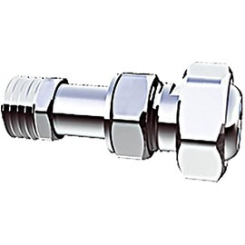 Waterberry Universal 1/2" BSP Thread Radiator Valve Fitting, Silver, Metal, HOSE_PIPE_FITTING