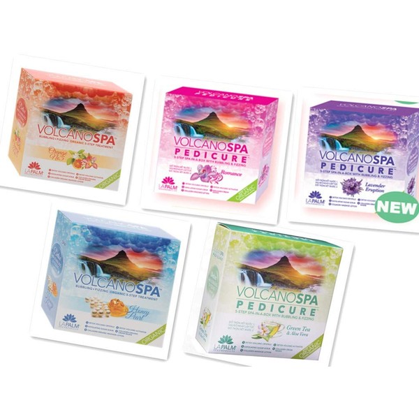 La Palm Volcano Spa Bubbling + Fizzing Organic 5-Step Treatment -Mix of 5 Difference Flavors(5 Packs)