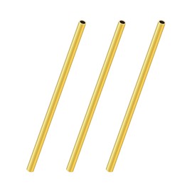 LAVMHAB Brass Pipe 4 mm OD/Outer Diameter x 0.5 mm Wall Thickness, 200 mm Length, Seamless Round Brass Tube for Crafts (Pack of 3)