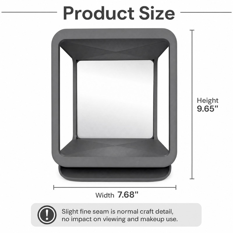ChicReflect Non Reversing Mirror True Reflection Vanity Mirror, 90° Rotatable