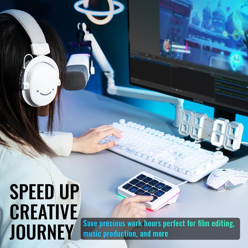 FIFINE AmpliGame Gaming Controller with 15 Shortcuts for OBS Streaming