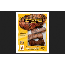 Savory Prime Supreme Rawhide Beef Bone (4 Pack), 4-5"